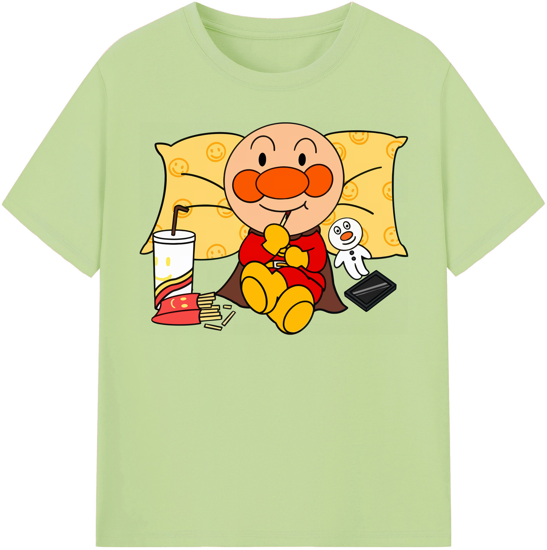 （画像用） アンパンマン Anpanman 綿100％半袖Tシャツ（フロントプリント）